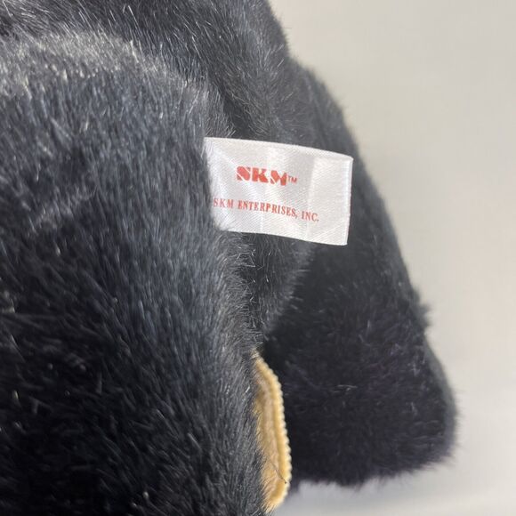 SKM Enterprises Black Teddy Bear Beige Corduroy Dress Plush Stuffed Toy Vintage - Picture 11 of 14